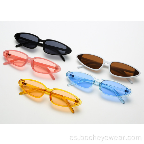 Nuevas gafas de sol de ojo de gato con montura pequeña de moda para mujer, gafas de sol de caramelo de tendencia europea y americana, gafas de tiro callejero para hombres